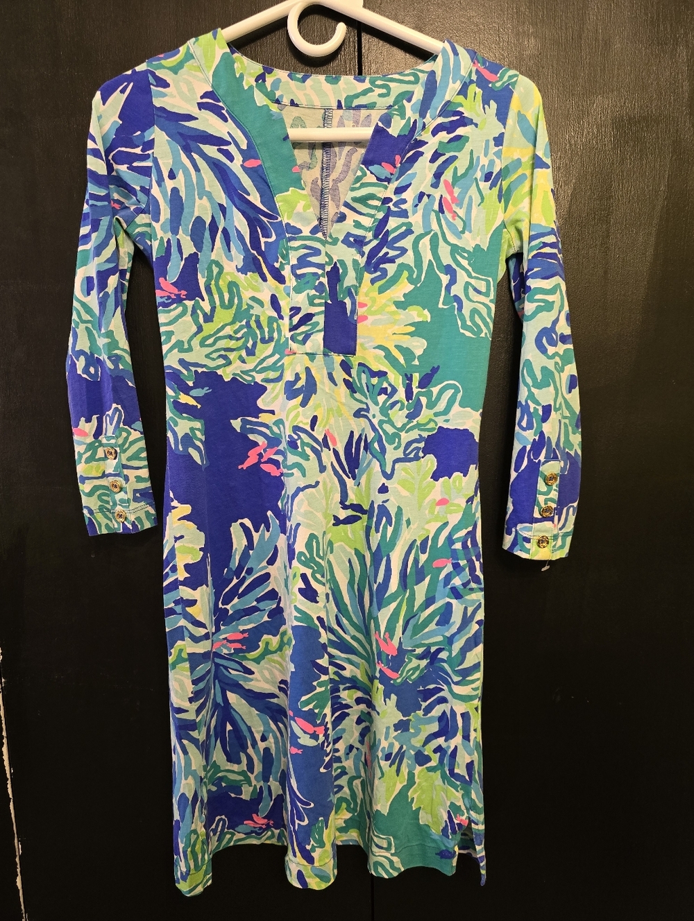 Lilly Pulitzer Riva Tunic Dress in the Brilliant Blue Wade & Sea Size XXS